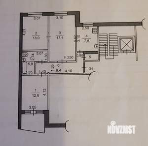 3-к квартира, вторичка, 66м2, 9/9 этаж