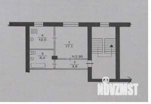 1-к квартира, вторичка, 39м2, 2/6 этаж