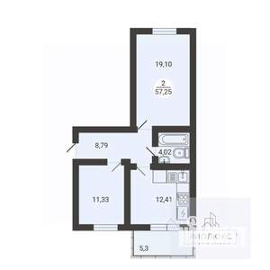 2-к квартира, вторичка, 67м2, 3/3 этаж