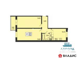 2-к квартира, вторичка, 54м2, 10/10 этаж