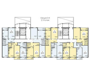 2-к квартира, вторичка, 61м2, 14/14 этаж