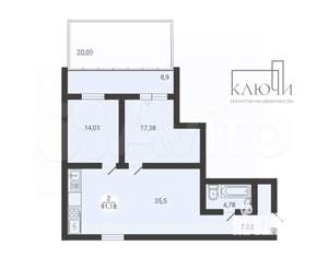 3-к квартира, вторичка, 91м2, 3/3 этаж