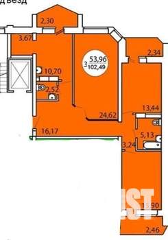 3-к квартира, вторичка, 95м2, 1/3 этаж