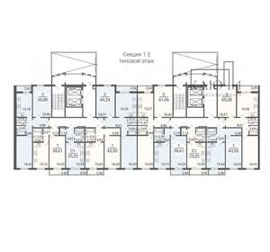 2-к квартира, вторичка, 61м2, 4/14 этаж