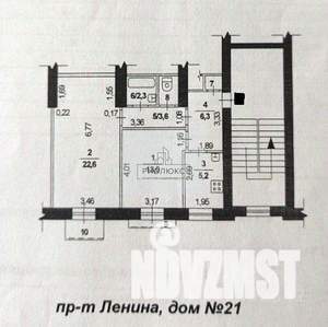 2-к квартира, вторичка, 55м2, 3/3 этаж