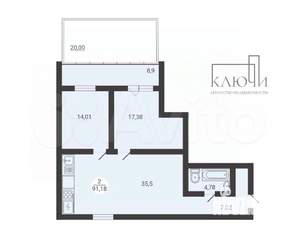 3-к квартира, вторичка, 91м2, 3/3 этаж