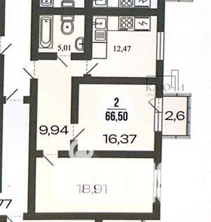 2-к квартира, вторичка, 67м2, 2/3 этаж