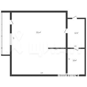 1-к квартира, вторичка, 33м2, 5/9 этаж