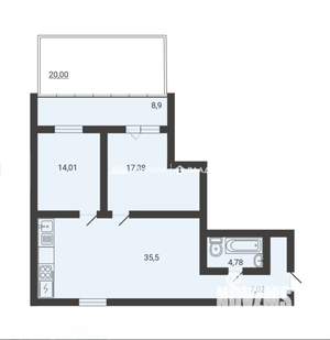 2-к квартира, вторичка, 91м2, 1/3 этаж