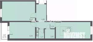 2-к квартира, сданный дом, 59м2, 7/17 этаж