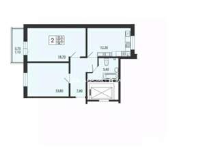 2-к квартира, вторичка, 58м2, 8/10 этаж