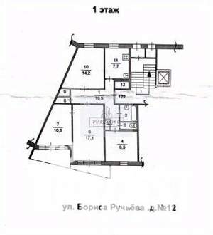 4-к квартира, вторичка, 73м2, 1/9 этаж