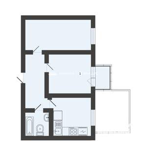 2-к квартира, вторичка, 57м2, 1/3 этаж