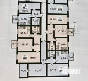 2-к квартира, вторичка, 73м2, 2/3 этаж