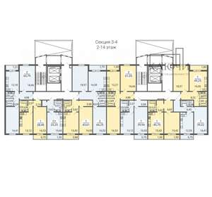 2-к квартира, вторичка, 66м2, 3/14 этаж