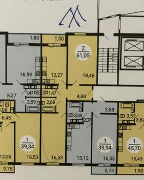 2-к квартира, вторичка, 61м2, 14/14 этаж