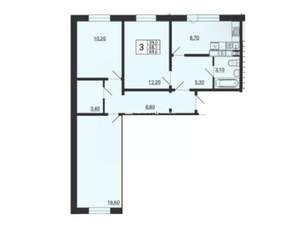 3-к квартира, вторичка, 70м2, 4/10 этаж