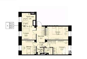 4-к квартира, вторичка, 90м2, 2/4 этаж