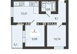 2-к квартира, вторичка, 48м2, 3/3 этаж