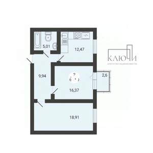 2-к квартира, вторичка, 63м2, 3/3 этаж