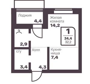1-к квартира, вторичка, 32м2, 13/17 этаж