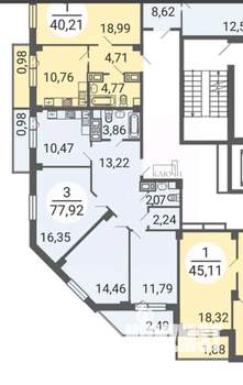 3-к квартира, вторичка, 78м2, 6/16 этаж