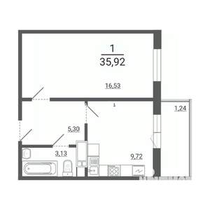 1-к квартира, вторичка, 36м2, 2/10 этаж