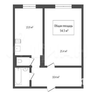 2-к квартира, вторичка, 56м2, 4/10 этаж
