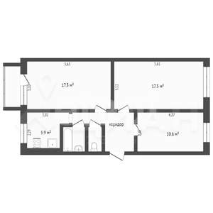 3-к квартира, вторичка, 62м2, 4/5 этаж