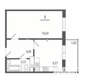 1-к квартира, вторичка, 36м2, 1/14 этаж