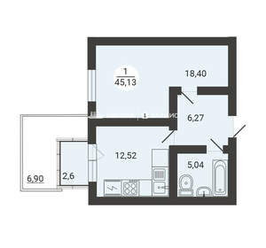 1-к квартира, вторичка, 45м2, 1/3 этаж