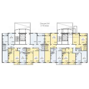 1-к квартира, вторичка, 45м2, 7/16 этаж