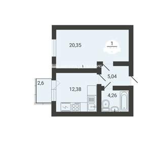 1-к квартира, вторичка, 42м2, 2/3 этаж