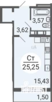 Студия квартира, вторичка, 25м2, 11/16 этаж