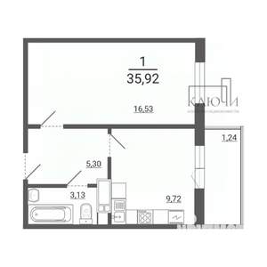 1-к квартира, вторичка, 36м2, 7/14 этаж