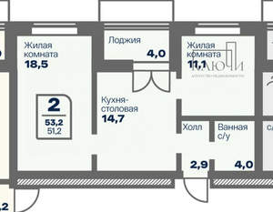 2-к квартира, строящийся дом, 60м2, 2/10 этаж