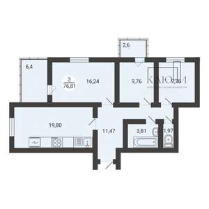 3-к квартира, вторичка, 85м2, 2/3 этаж