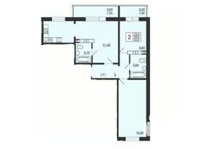 2-к квартира, вторичка, 62м2, 5/10 этаж