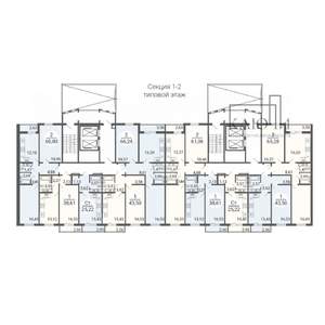 2-к квартира, вторичка, 61м2, 4/14 этаж