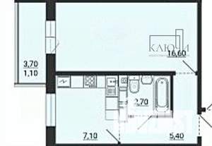 1-к квартира, вторичка, 32м2, 1/10 этаж