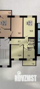 2-к квартира, вторичка, 57м2, 3/3 этаж