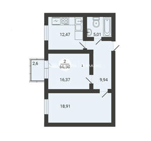 2-к квартира, сданный дом, 67м2, 3/3 этаж