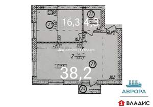 2-к квартира, сданный дом, 59м2, 3/3 этаж