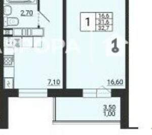 1-к квартира, вторичка, 33м2, 3/10 этаж