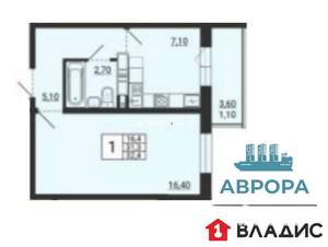 1-к квартира, вторичка, 33м2, 5/10 этаж