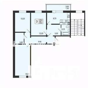3-к квартира, вторичка, 70м2, 3/10 этаж