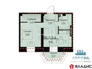 1-к квартира, вторичка, 43м2, 3/4 этаж
