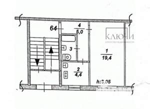 1-к квартира, вторичка, 31м2, 1/5 этаж