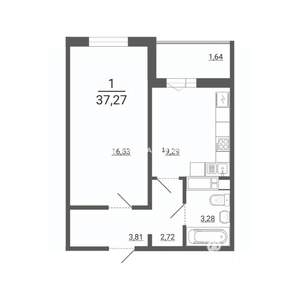 1-к квартира, вторичка, 37м2, 14/14 этаж