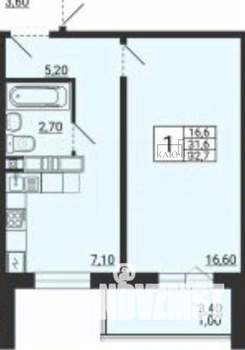 1-к квартира, вторичка, 33м2, 3/10 этаж